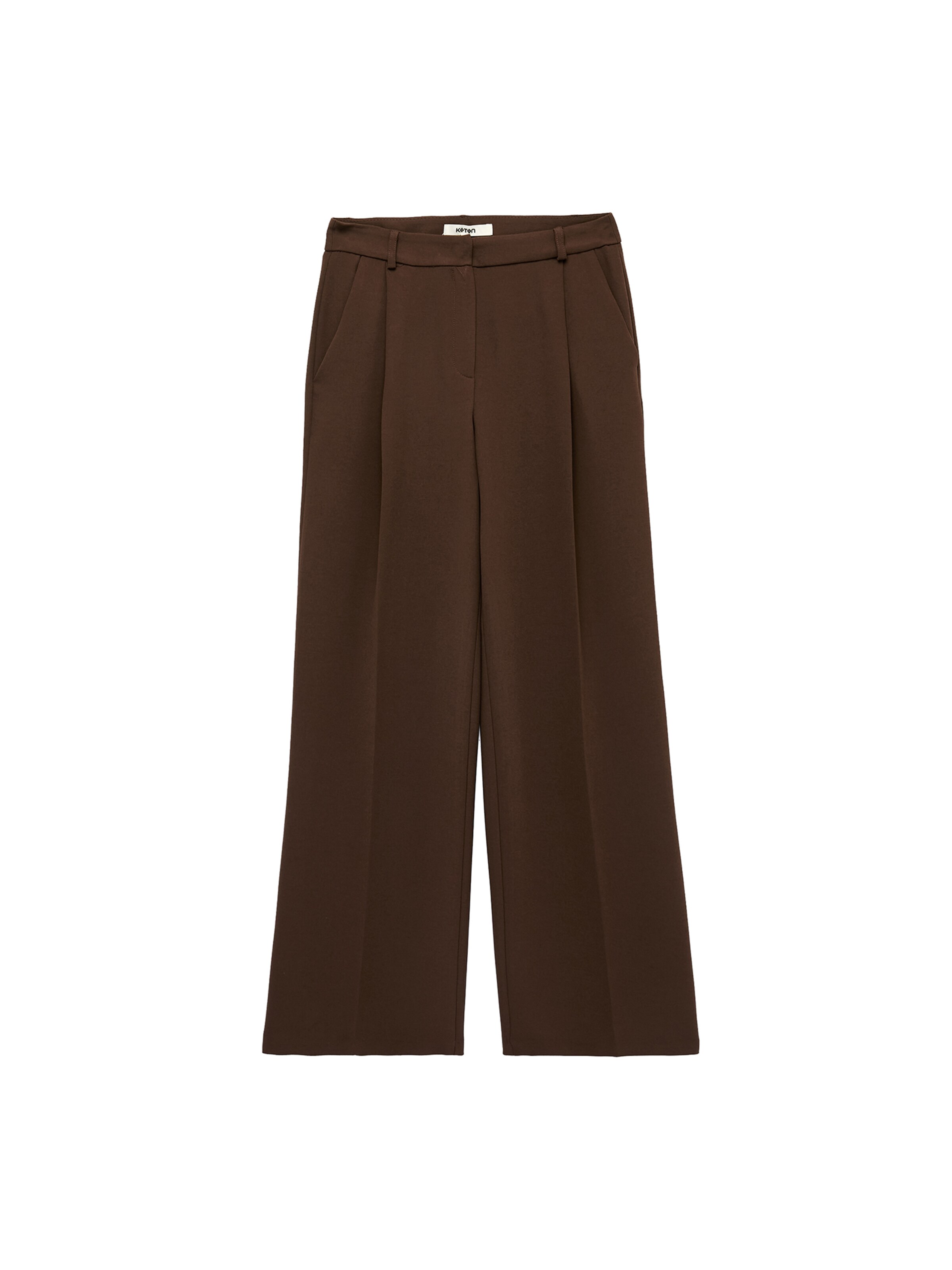 Koton Wide leg Pantalon in Bruin: voorkant