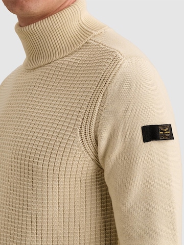PME Legend Pullover 'Pullover in 100% cotton with high collar' in Beige