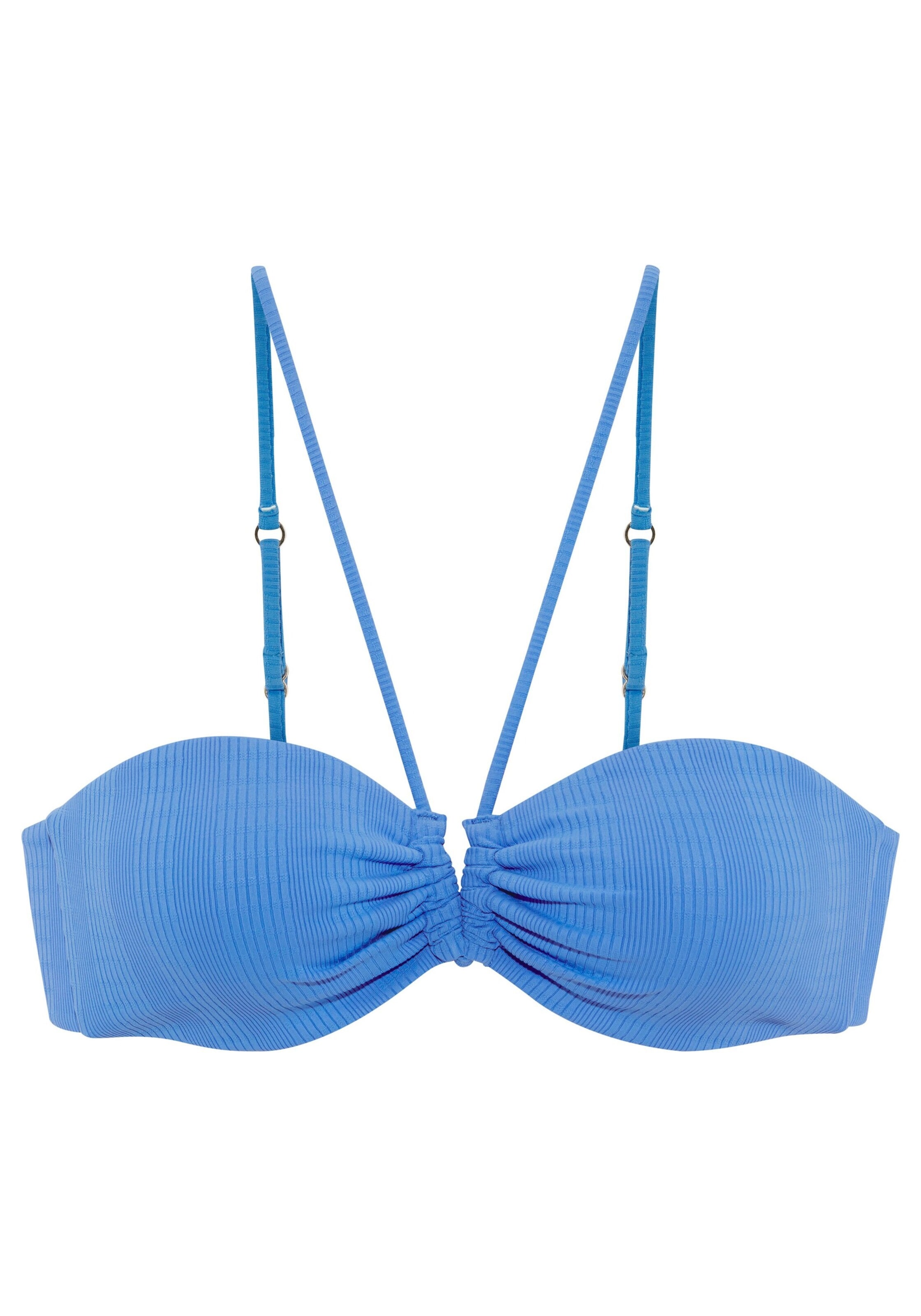Copenhagen Studios - Bandeau Top de bikini en azul: frente