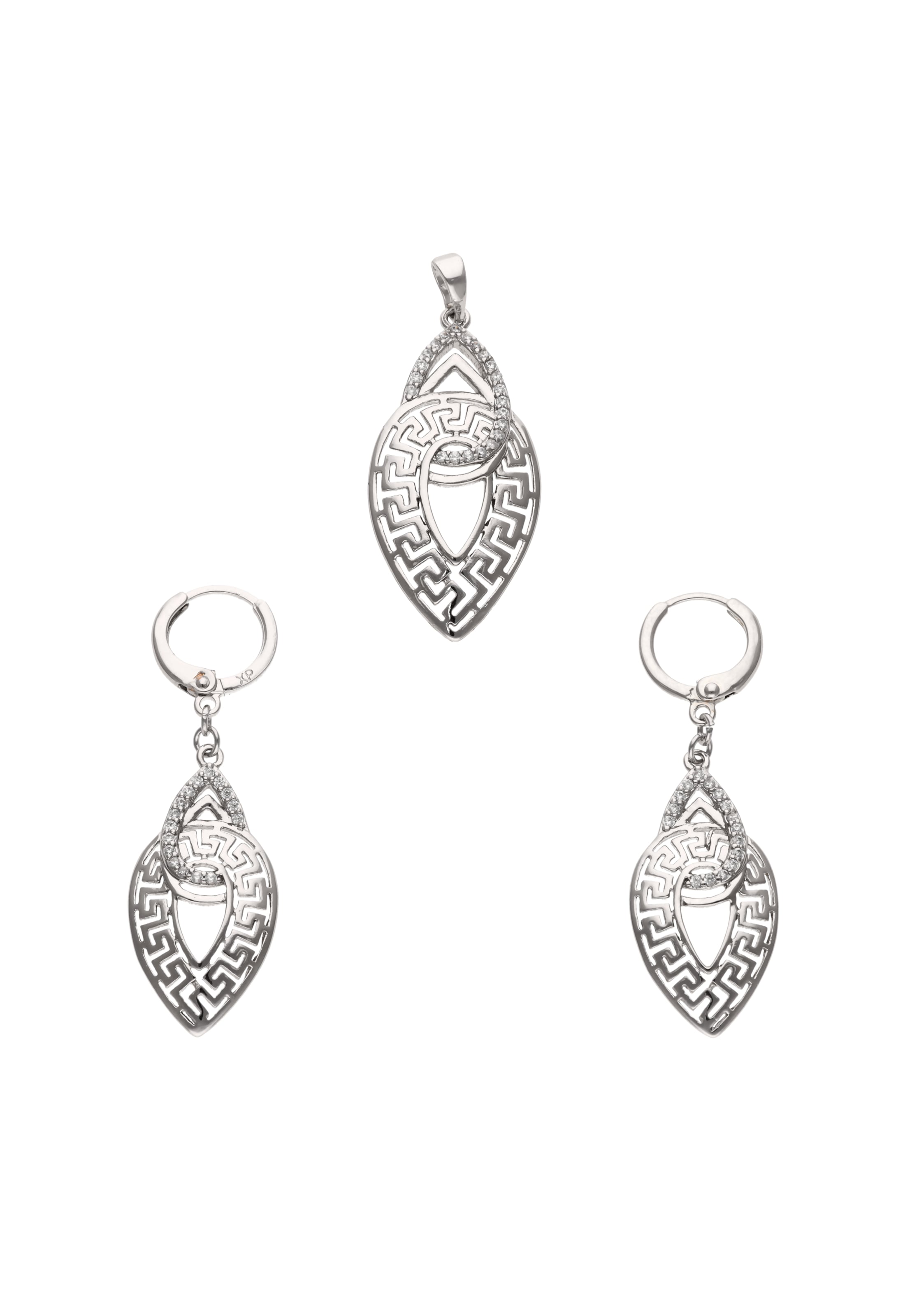 IZIA - Conjunto de joyería en plata: frente