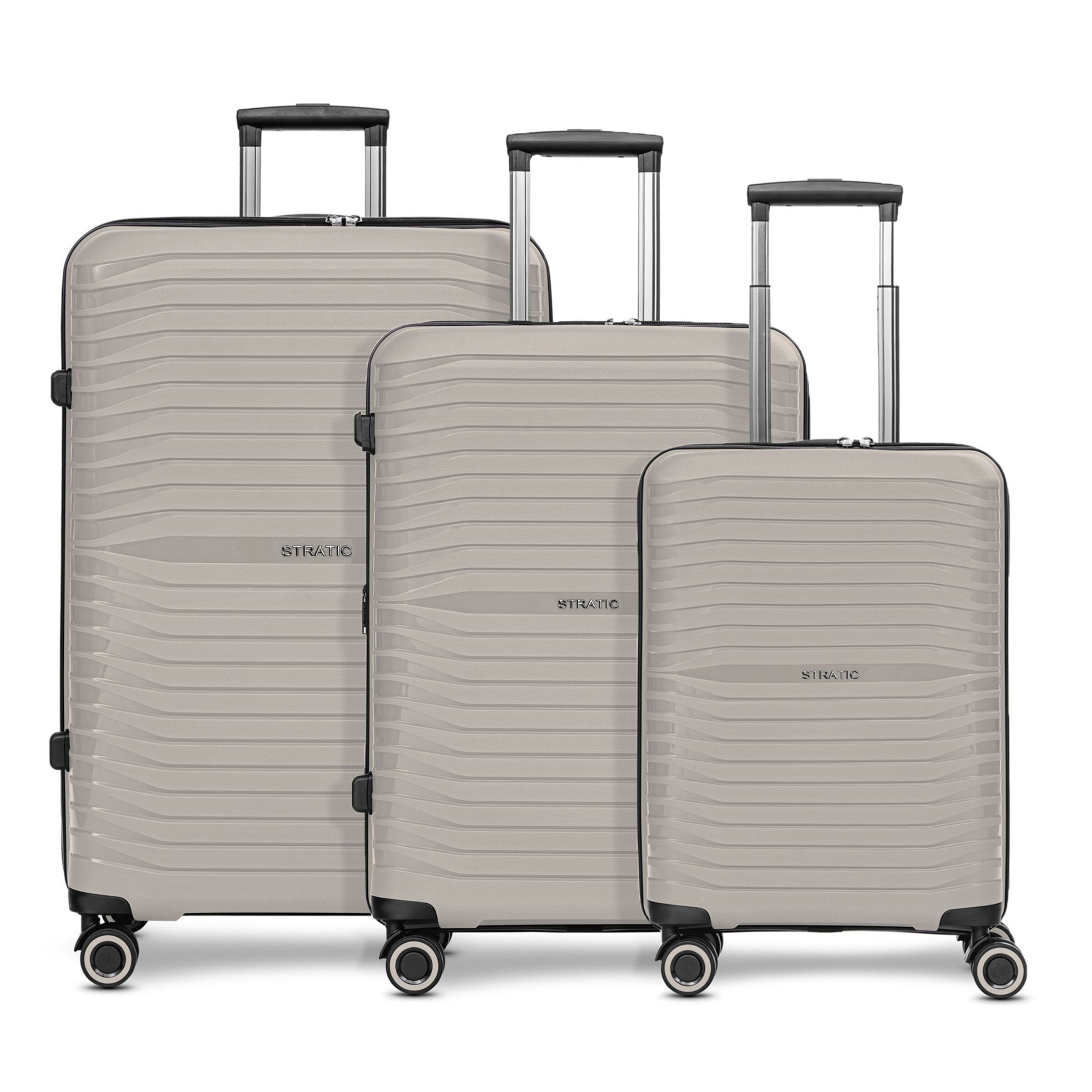 Stratic Suitcase Set 'Shine' in Beige: front