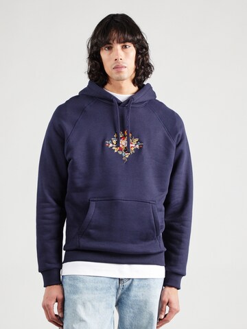 Les Deux Sweatshirt 'Fiore' i blå: framsida