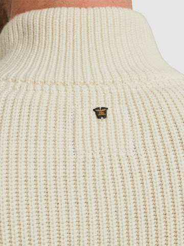 PME Legend Tröja 'Pullover with half-zipper' i beige