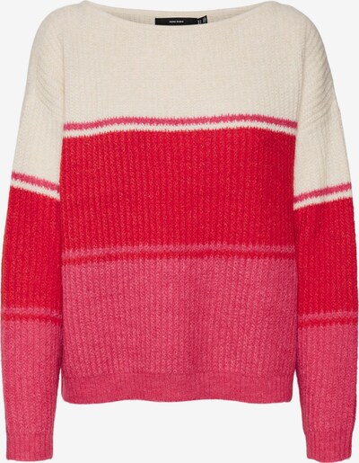 VERO MODA Jersey 'CELIN' en beige / frambuesa / rojo, Vista del producto