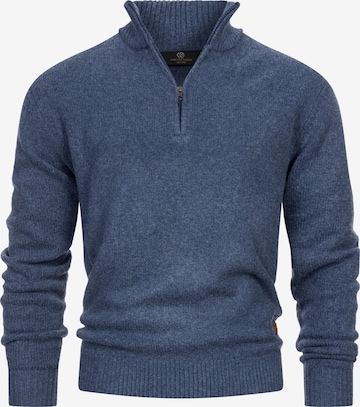 INDICODE JEANS Pullover ' Lokant ' in Blau: Vorderseite