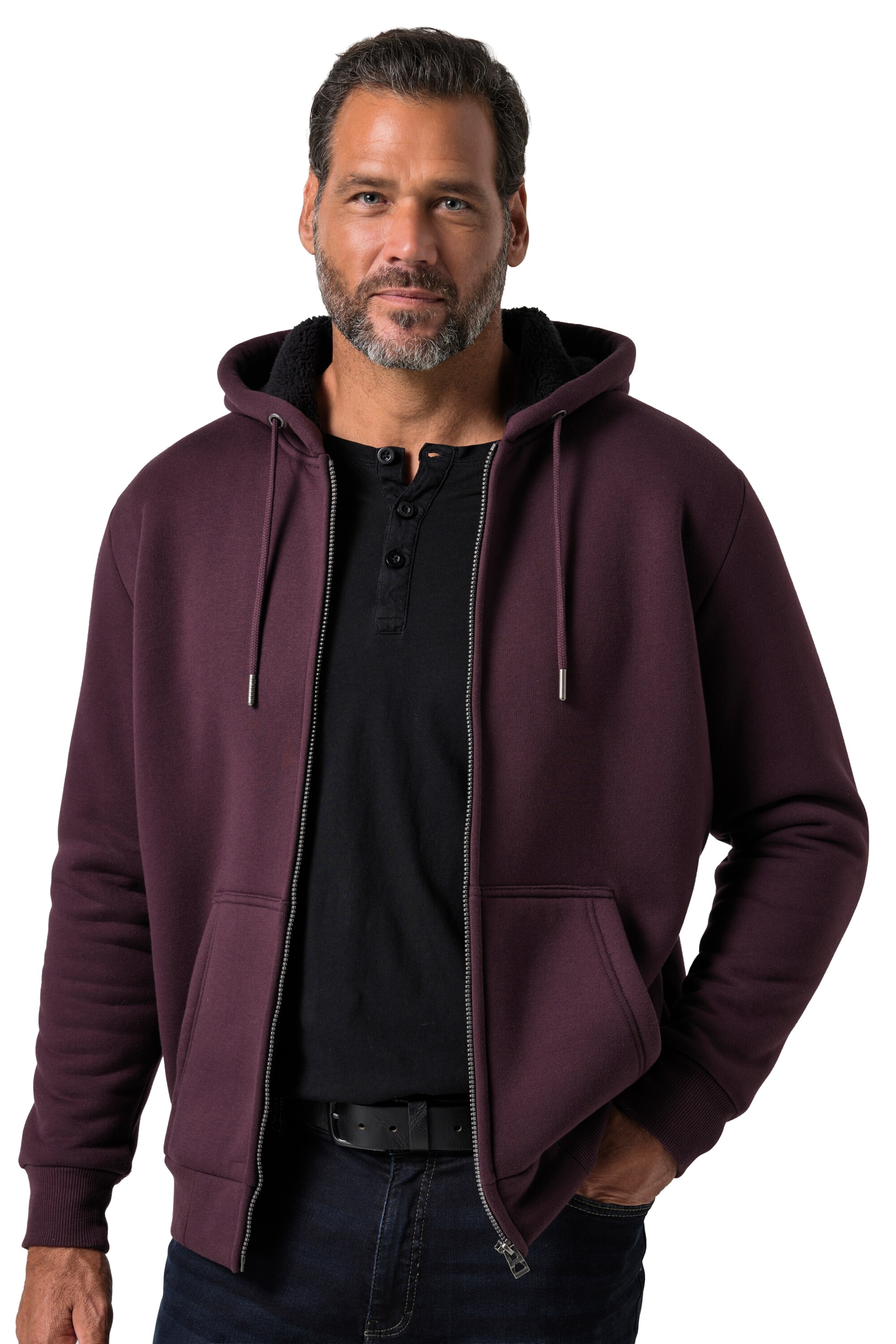 JP1880 Sweatjacke in Rot: Vorderseite