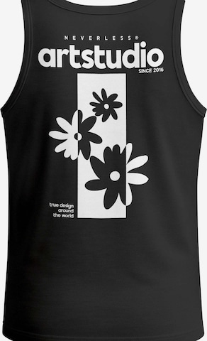 Neverless Shirt 'Artstudio Flowers' in Schwarz: Vorderseite