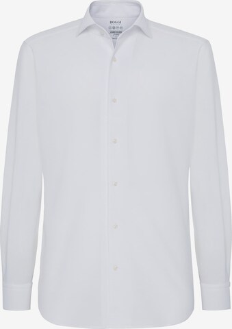 Coupe regular Chemise Boggi Milano en blanc : devant