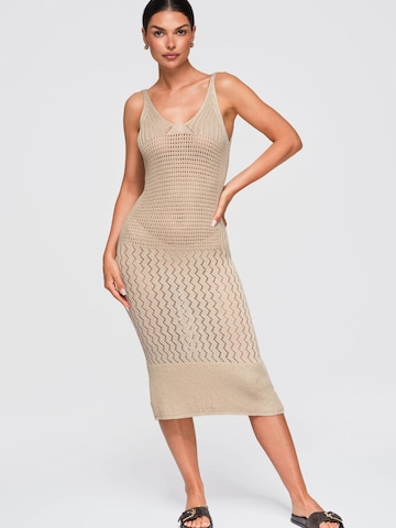 Ombre Knit dress in Beige