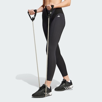 ADIDAS PERFORMANCE Skinny Fit Спортен панталон 'Optime Power' в черно: отпред
