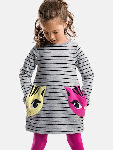 Robe 'Twin Cats' Denokids en gris : devant