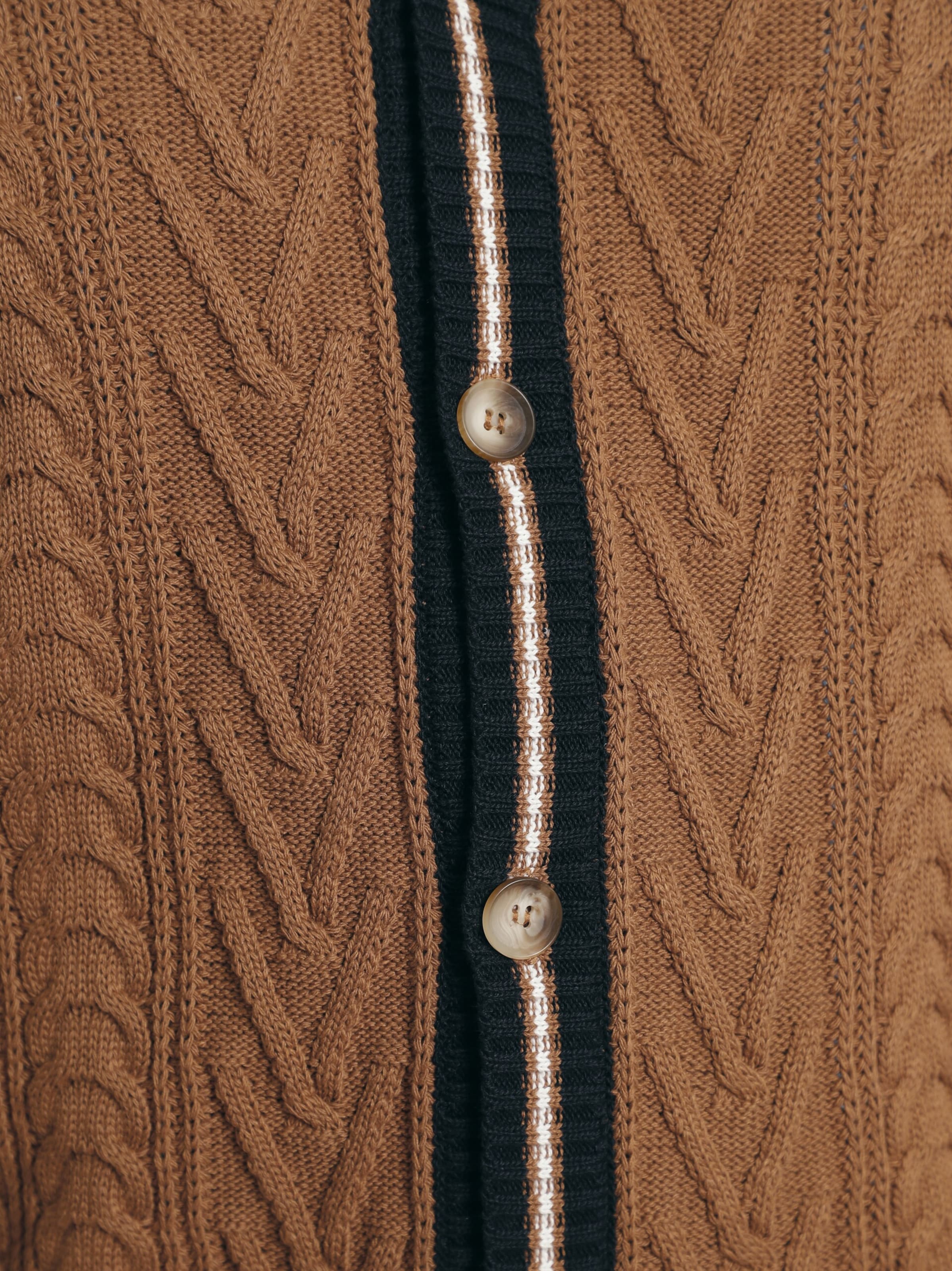 Charles Colby Strickjacke ' Duke Starks ' in Braun