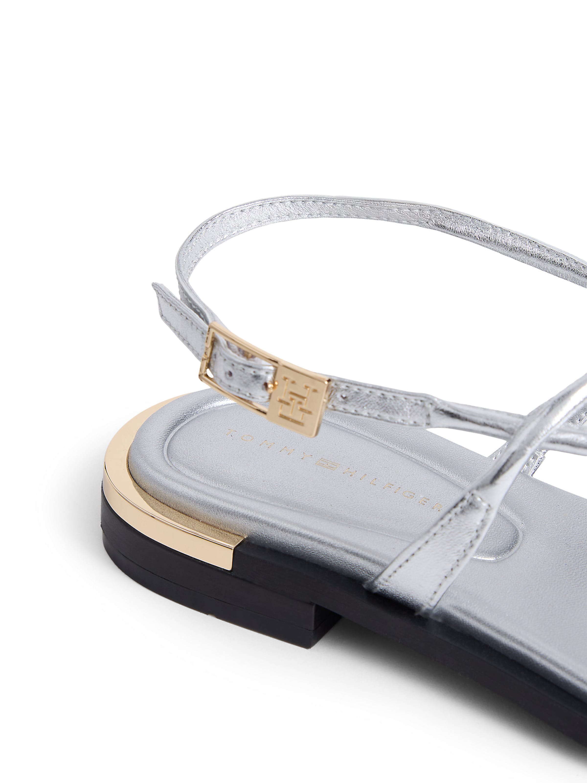 TOMMY HILFIGER T-bar sandals in Silver