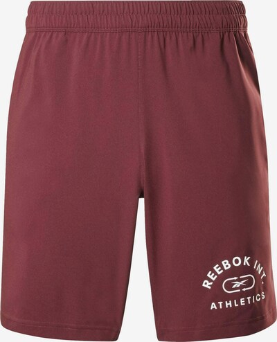 Reebok Sport Urheiluhousut värissä viininpunainen / valkoinen, Tuotenäkymä