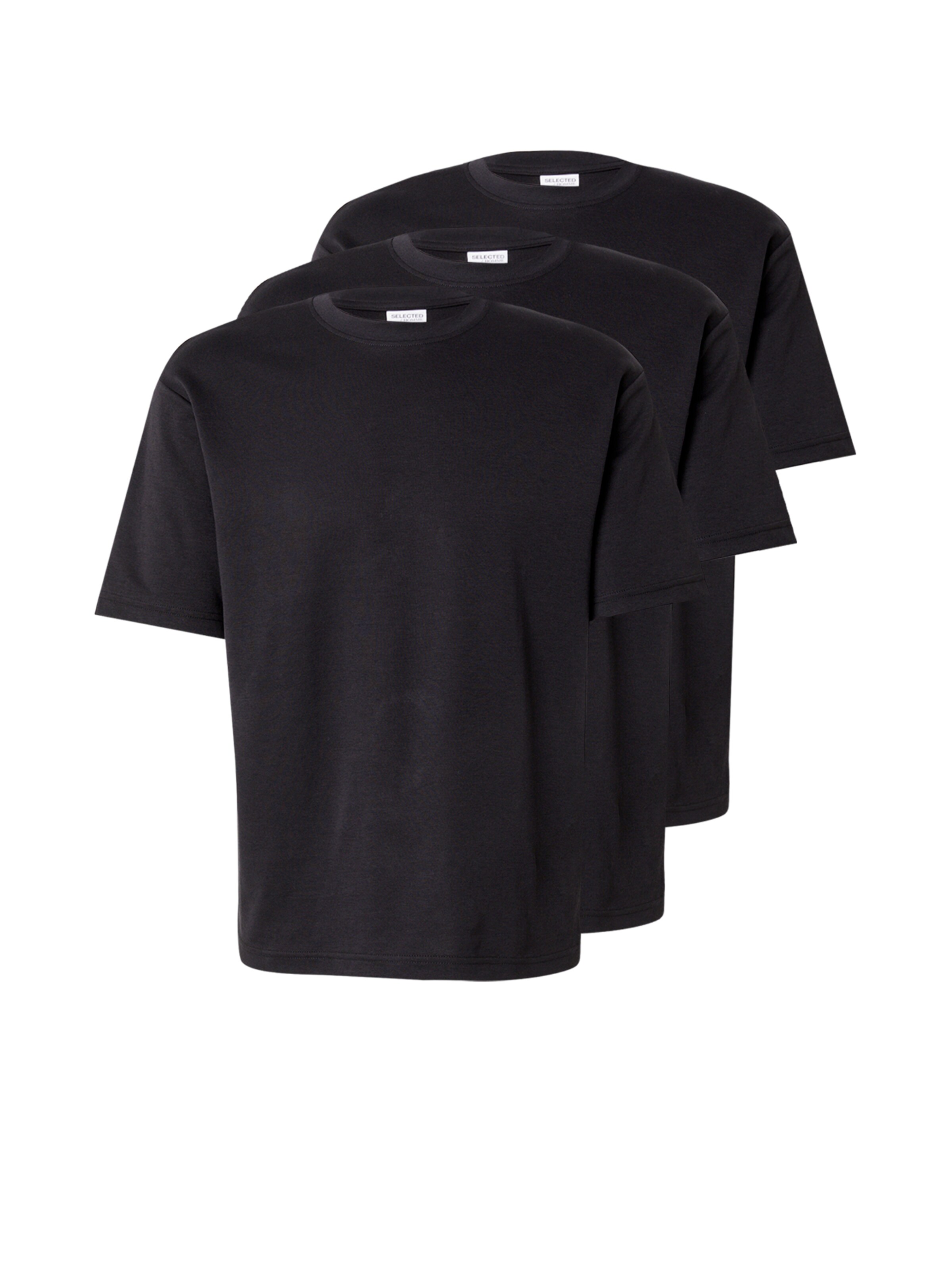 Tricou 'SLHOscar' de la SELECTED pe negru: față