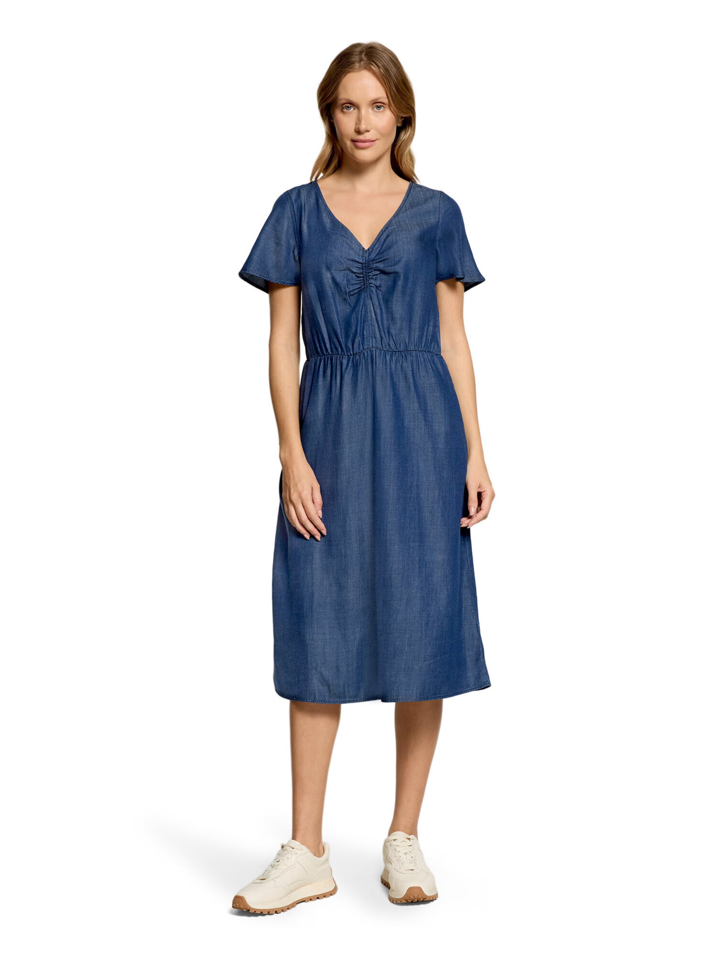 Cartoon Casual-Kleid mit Flügelärmeln in Blau: Vorderseite