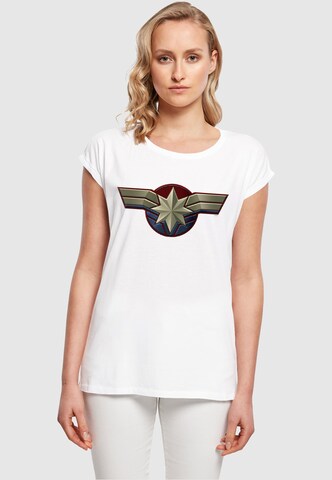 ABSOLUTE CULT Shirt ' Captain Marvel ' in White: front