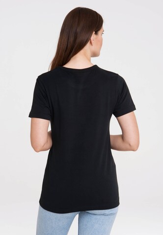 LOGOSHIRT Shirt 'Deadpool - Circle' in Zwart