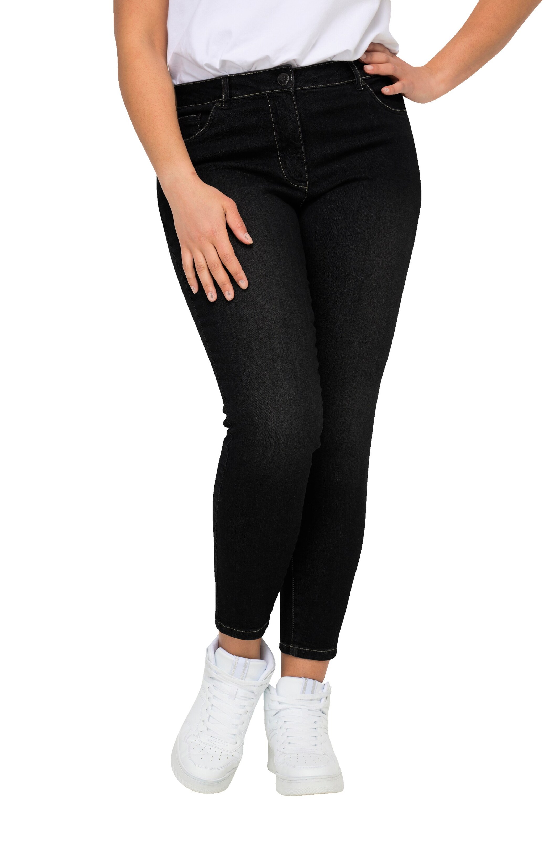 Angel of Style Slimfit Jeans in Zwart: voorkant