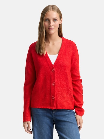TOM TAILOR DENIM Strickjacke in Rot: Vorderseite