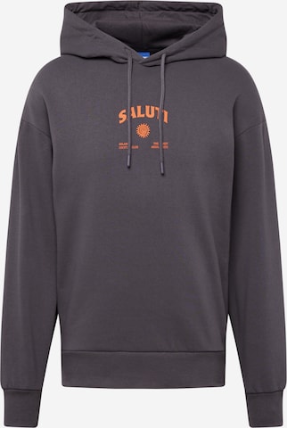 JACK & JONES Sweatshirt 'SALUTI' in Grijs: voorkant