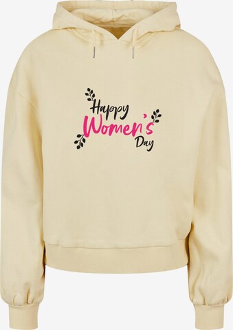 Sweat-shirt 'WD - Happy Women's Day' Merchcode en jaune : devant