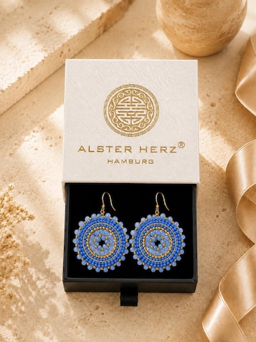 Alster Herz - Pendientes 'IBIZA HALO' en azul