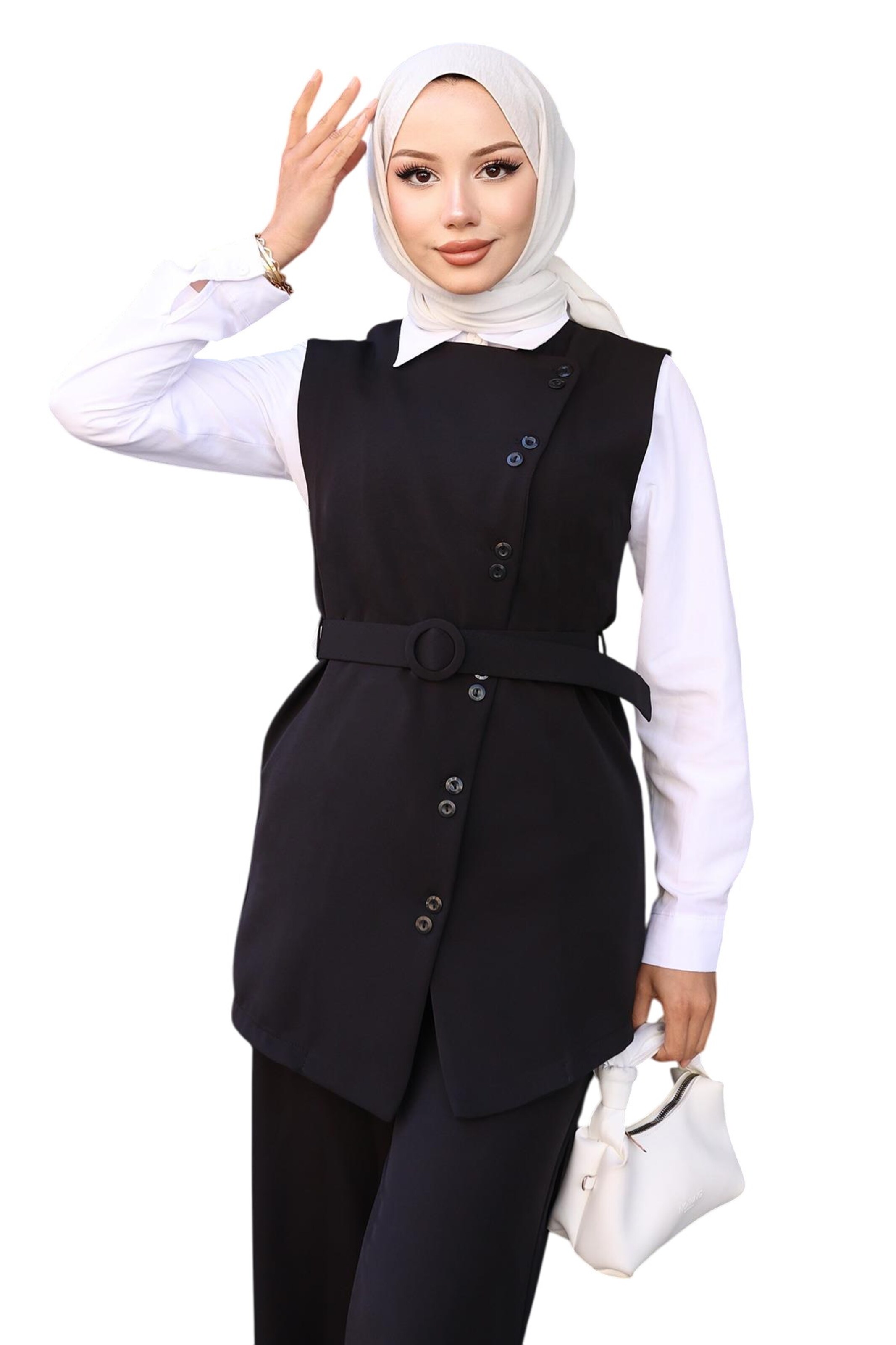 Pantalons de tailleur MODAMIHRAM en noir