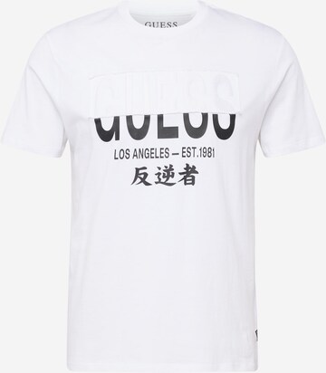 T-Shirt GUESS en blanc : devant