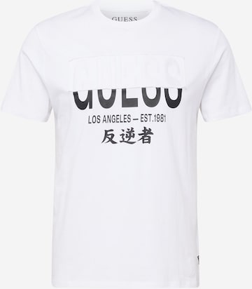 T-Shirt GUESS en blanc : devant