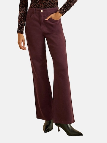 love & roses Wide leg Jeans in Rood: voorkant