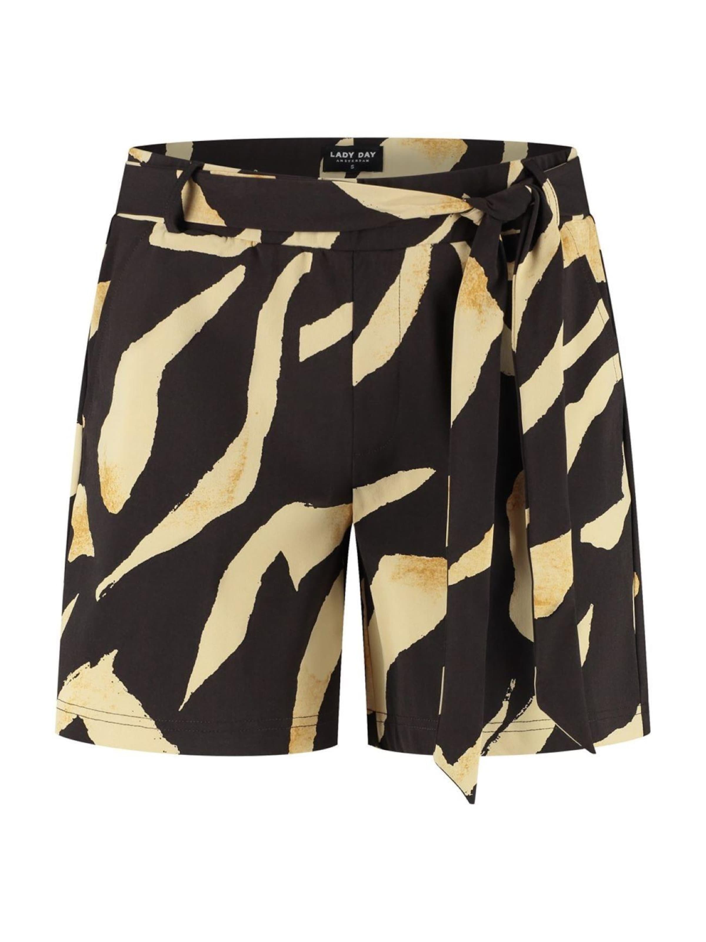 Lady Day Regular Pants 'Lady Day Shorty Pania print' in Brown: front