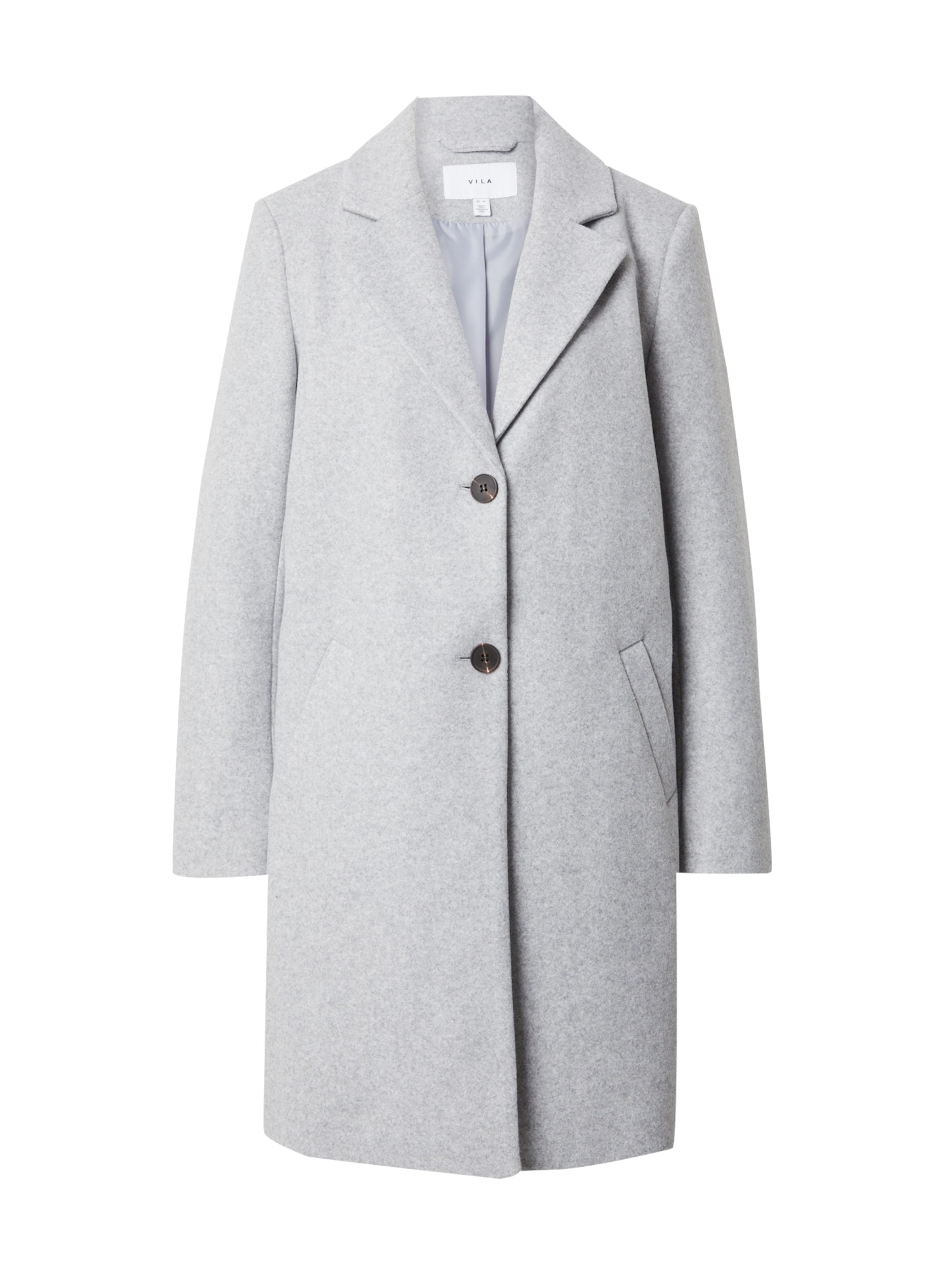 VILA Between-Seasons Coat in Grey: front