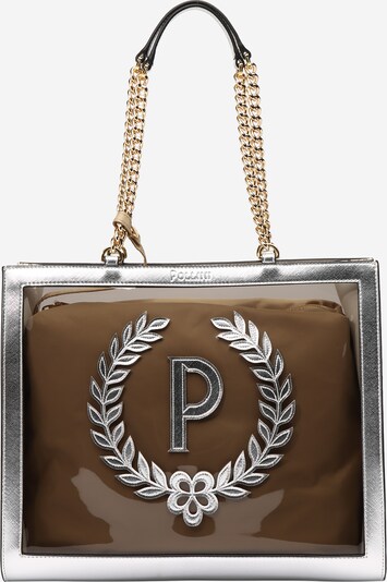 POLLINI Shopper in dunkelbraun / silber, Produktansicht