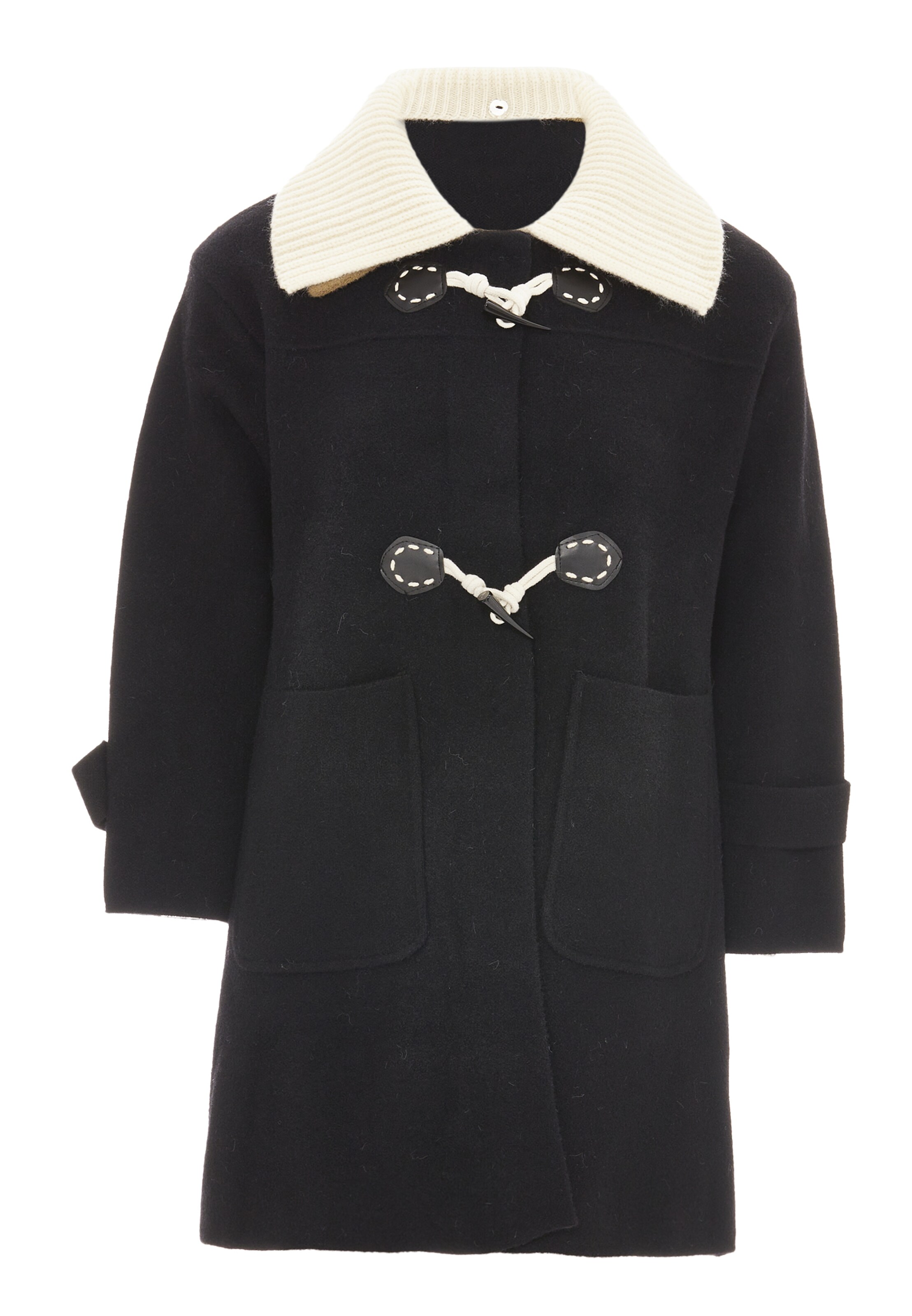 RISA Плетена жилетка в черно: отпред