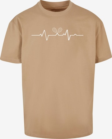 Merchcode Shirt 'Tennis Beats' in Beige: voorkant