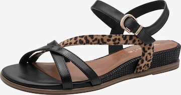 Sandales Tamaris en noir : devant