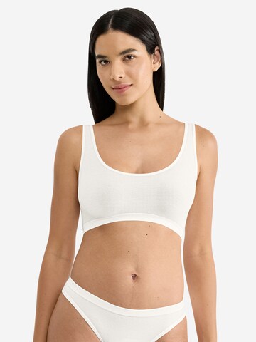 SLOGGI Bralette Bra ' Blue Go Sense ' in White: front