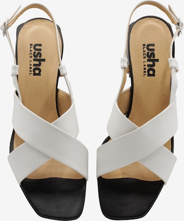 usha BLACK LABEL Strap Sandals in White