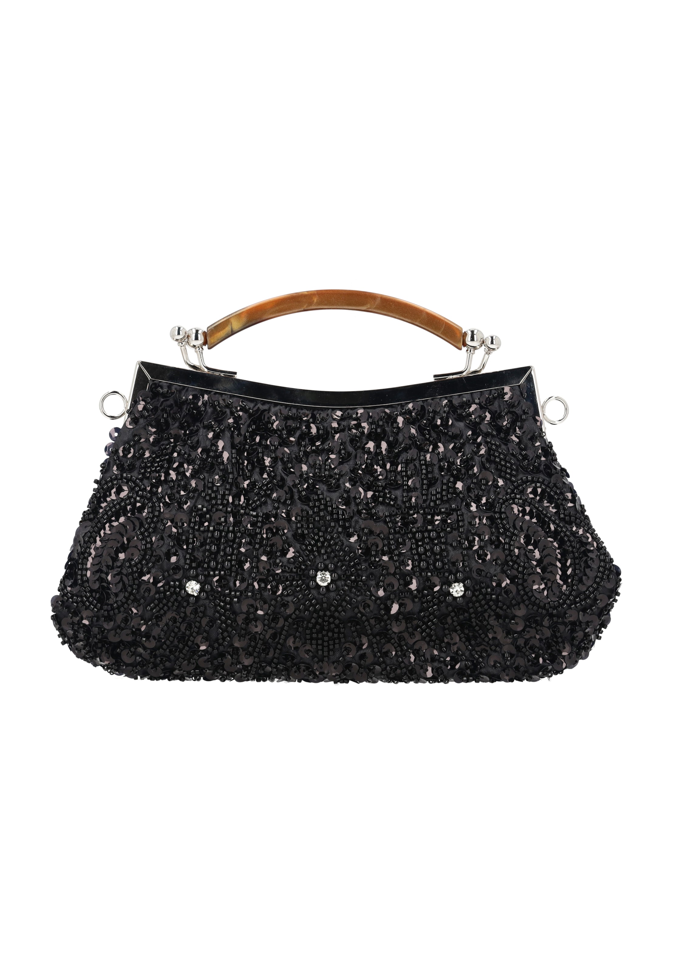 Usha Clutch in Zwart: voorkant