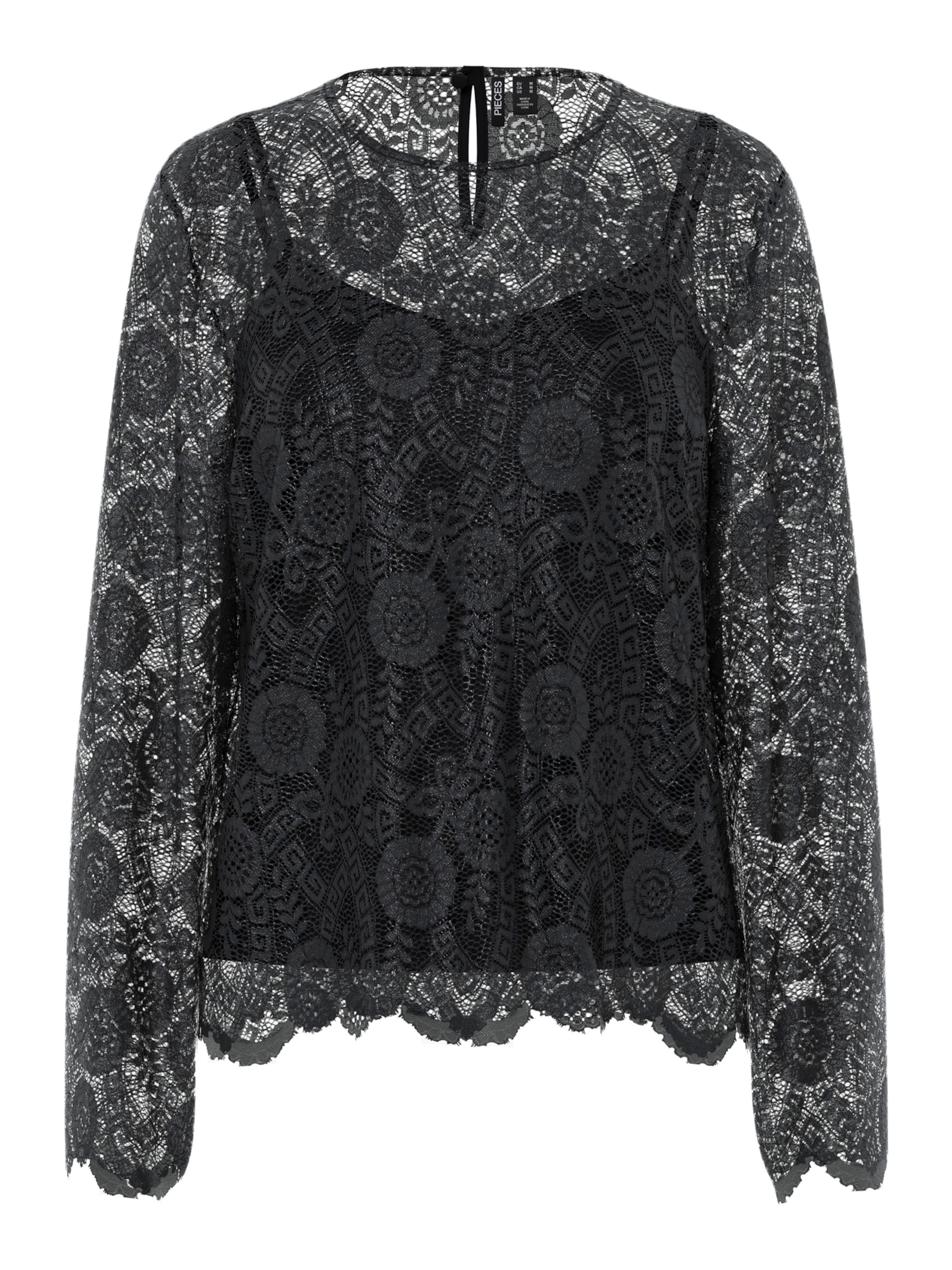 Tricou 'PCOLLINE' de la PIECES pe negru: față