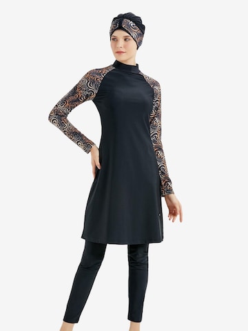 C&City Badpakjurk in Zwart: voorkant