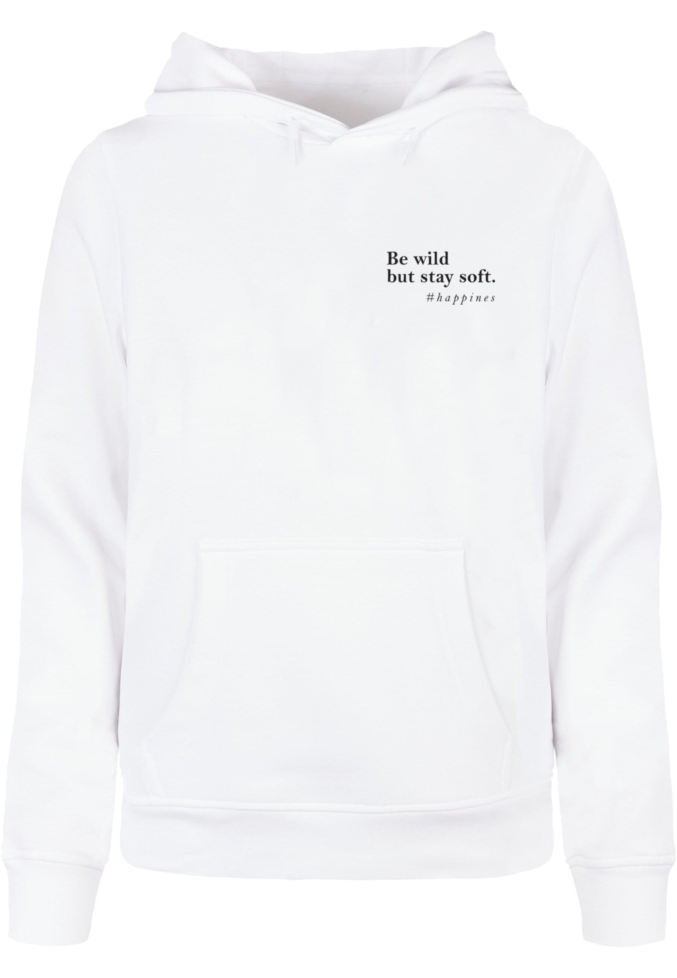 Merchcode Sweatshirt 'Happines' in Weiß: Vorderseite