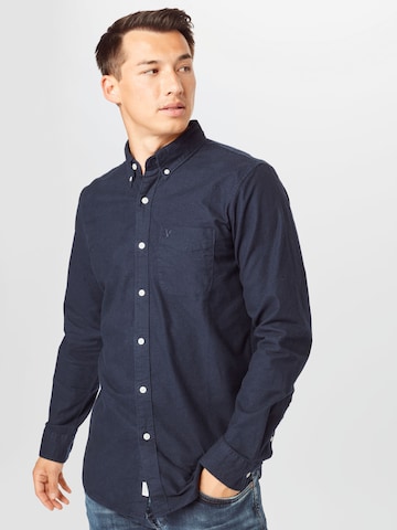 American Eagle Slim fit Button Up Shirt in Blue: front
