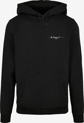 Merchcode Sweatshirt 'Be Happy' in Zwart: voorkant