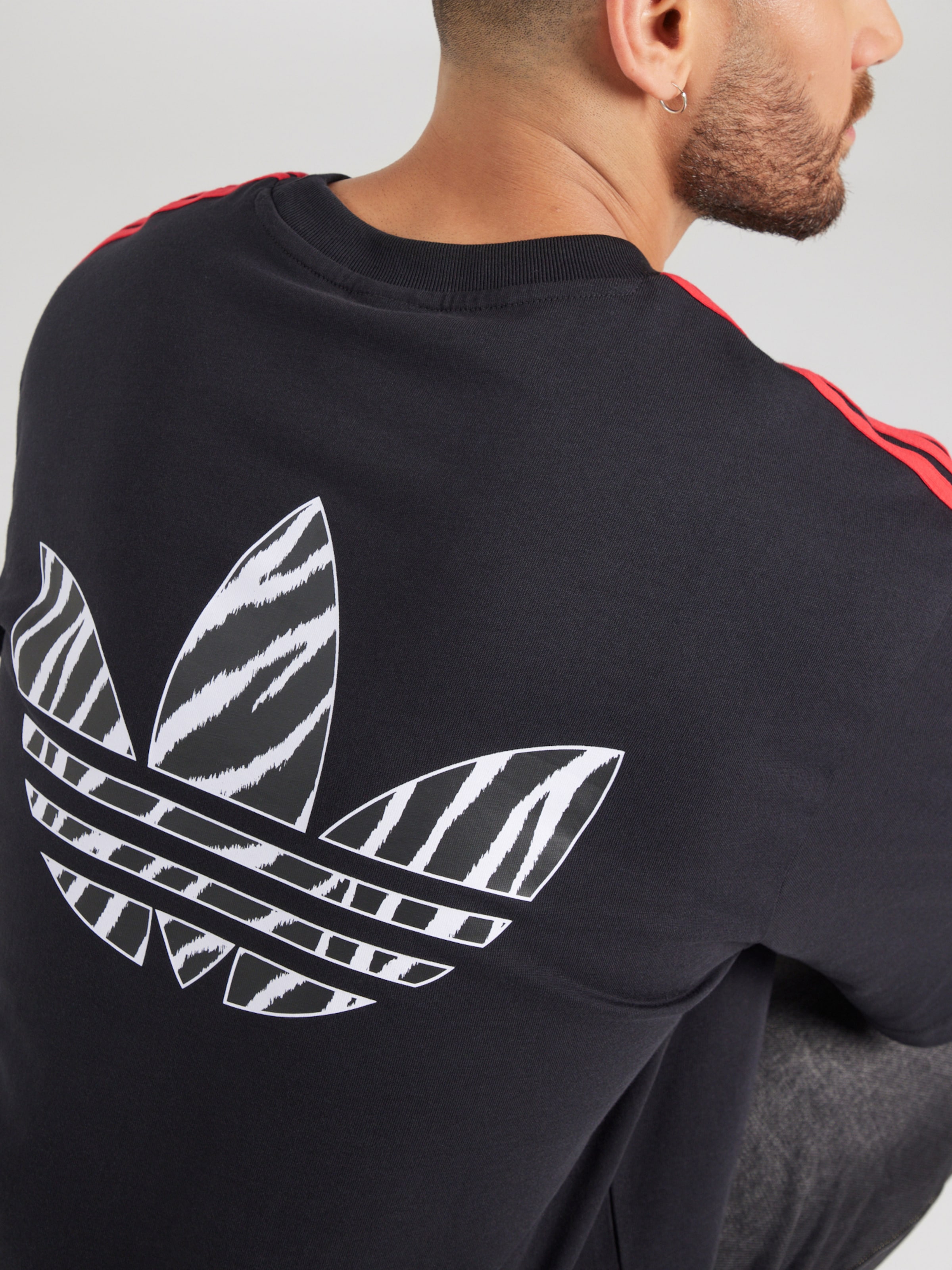 ADIDAS ORIGINALS Tricou 'ZEBRA INFILL' pe Negru, Negru Amestecat