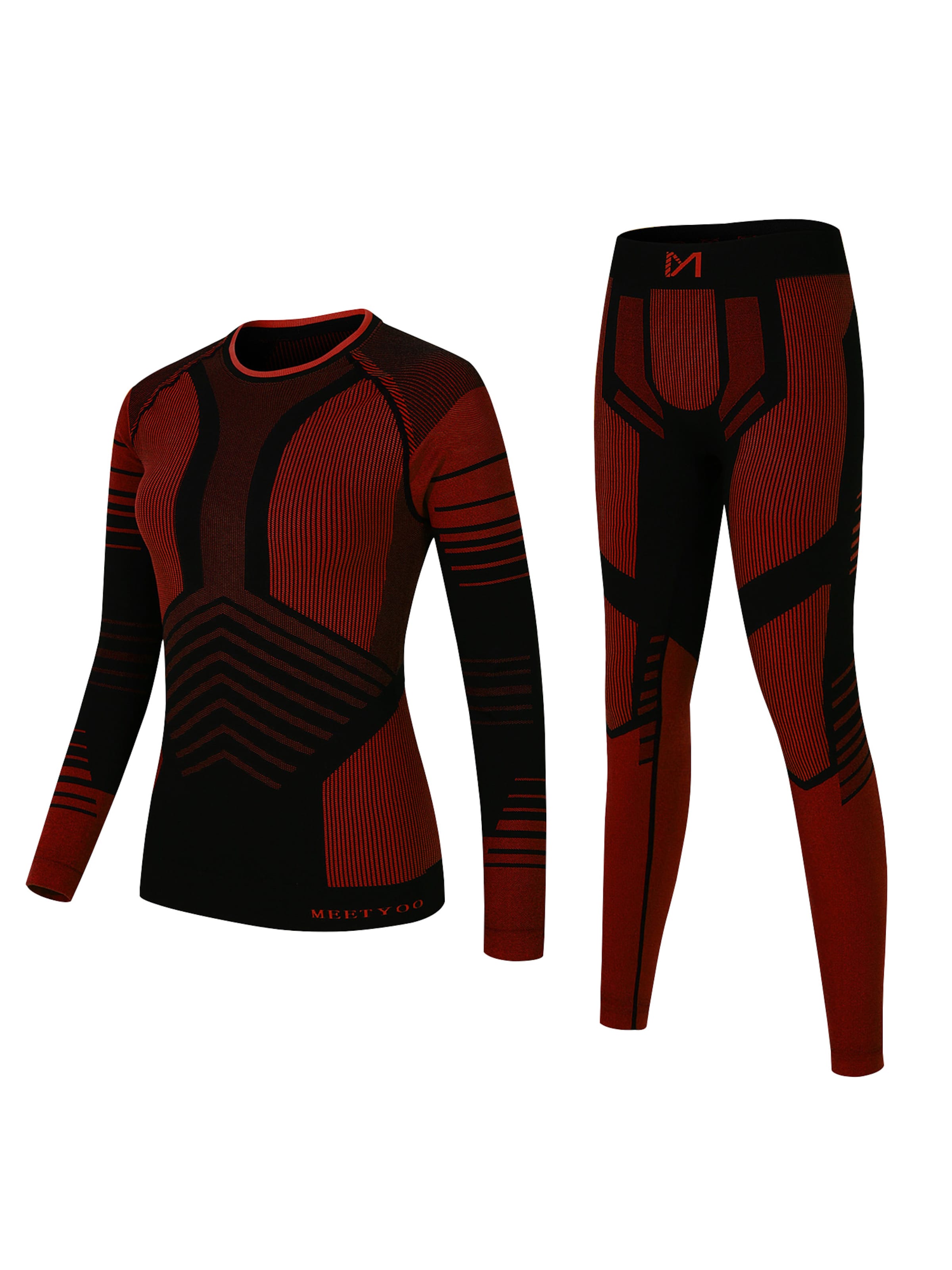 MEETWEE Sportbody 'Ski Base Layer for Skiing and Running' in Rood: voorkant
