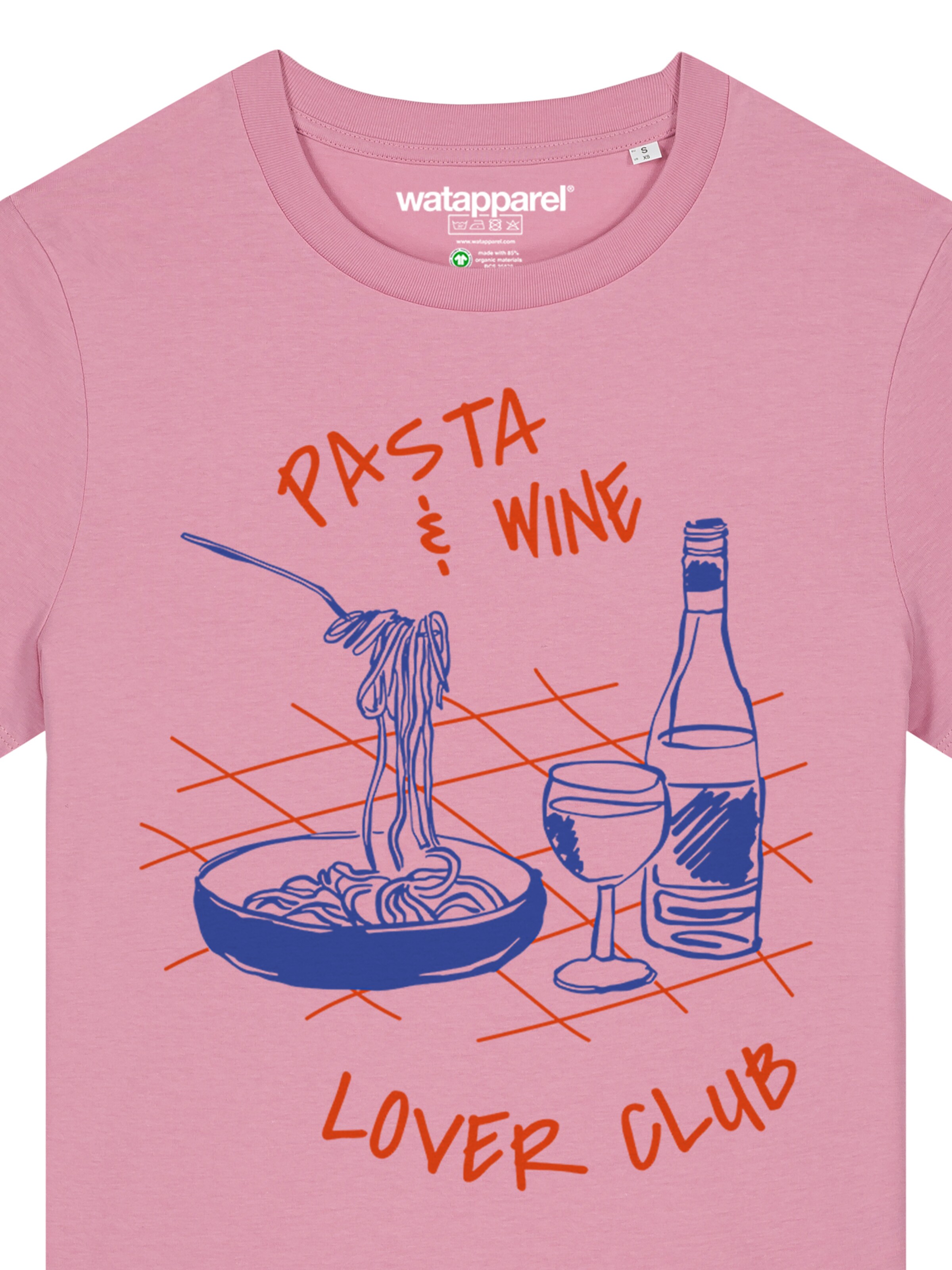 Watapparel Shirt 'Pasta Lover Club' in Pink