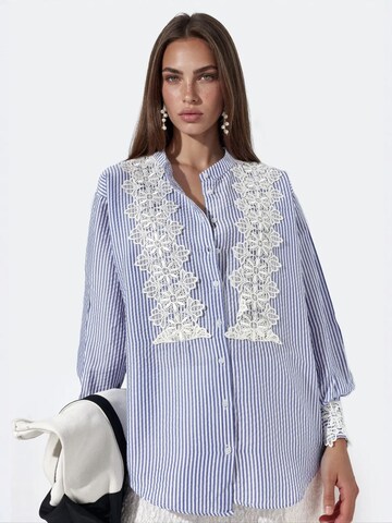 MSN Collection Blouse in Blue: front