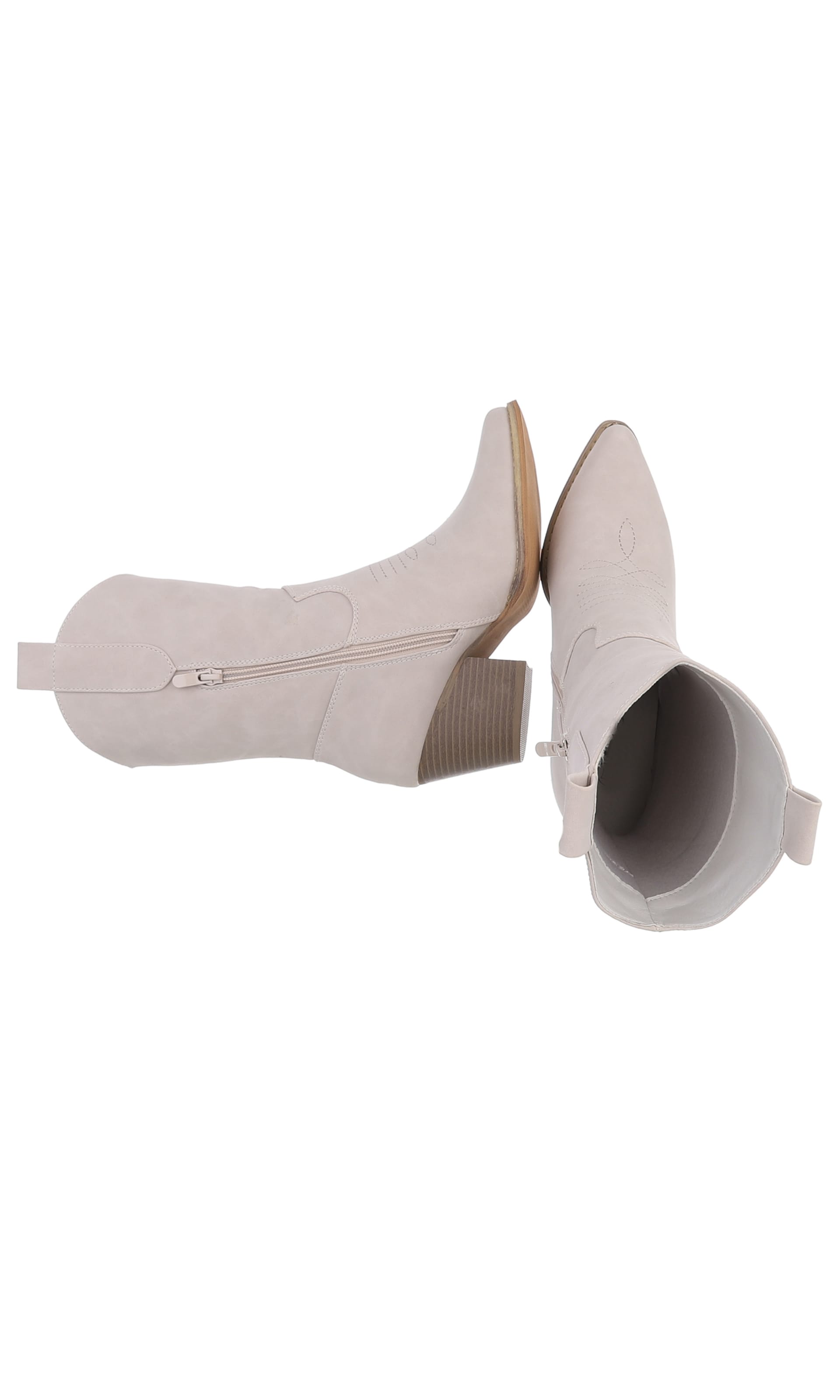 Ital-Design Cowboy Boots in Beige